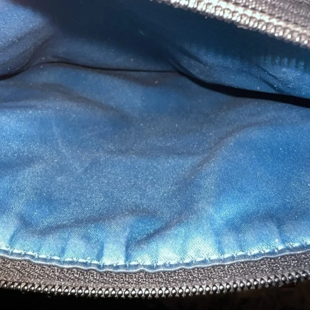 Coach Madison‎ Art Needlepoint Swingpack signature jacquard fabric leather trim.